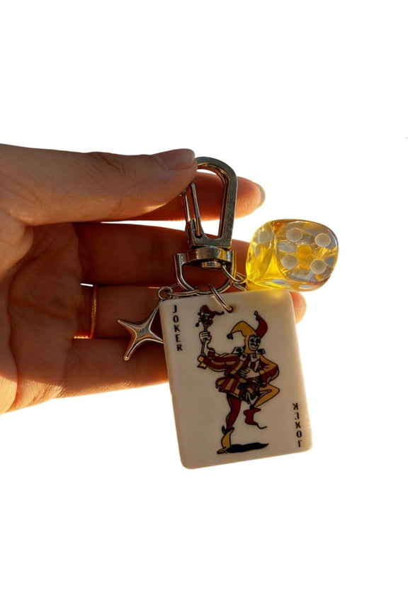 O Versatile Keychain with Poker and Game Pendant for Fashionable Carry Items
