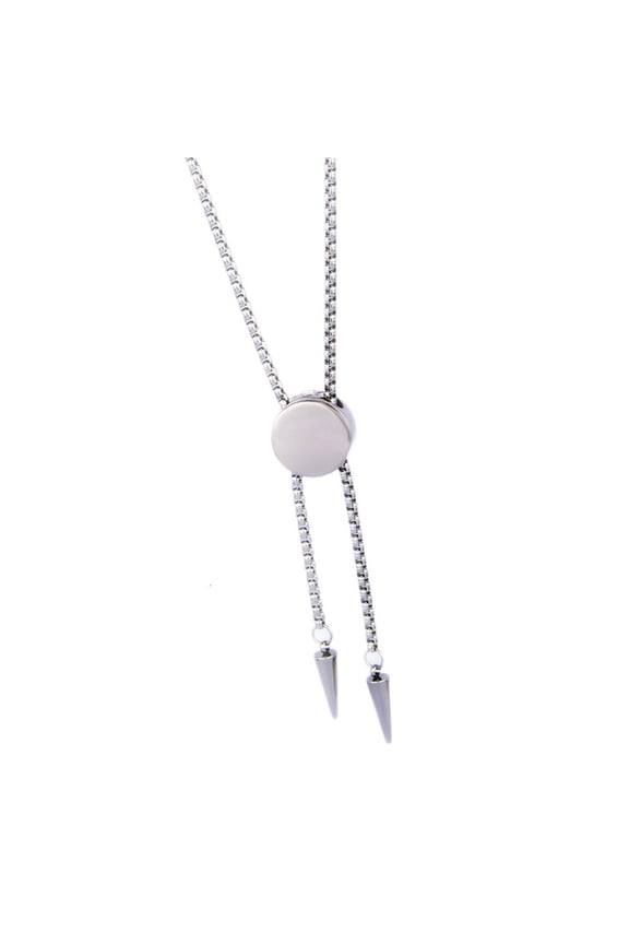 O Versatile Stainless Steel Sliding Button Bolo Necklace with Classical Design for Formal Casual Event and Gift Giving
