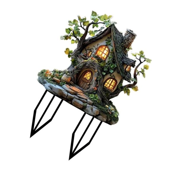 LICEWO Weatherproofed Resins Squirrels House Yard Ornaments For Lawn Garden Decoration