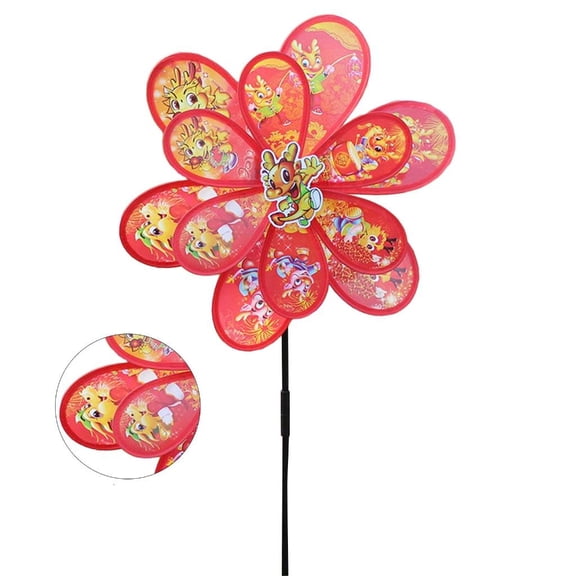 LICEWO Wind Spinner 2024 New Year Dragon Wind Sculpture Plastic Windmill for Outdoor Yard Lawn Garden Decoration Gift Kids Toy