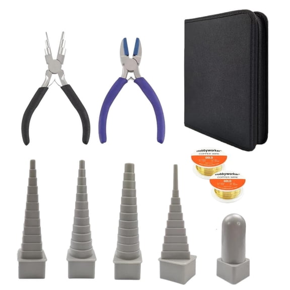 LICEWO Wire Forming Tools Wire Coiling Tool Set Wire Winding Rod Spring Making Tool Alloy Material Jewelry Winding Tool for DIY