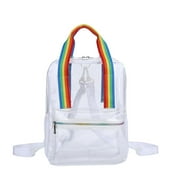 LICHENG Clear Backpack Heavy Duty PVC Transparent Backpack Large School Book Bag B