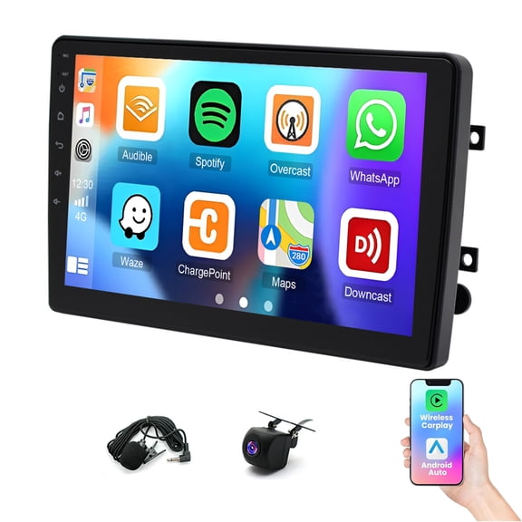 LICHENGTAI 10.1" Car Stereo for Ford F150 F250 2004-2014 with Wireless CarPlay & Android Auto 2+64G Touch Screen Radio with GPS Navigation Bluetooth AHD Camera & Mic