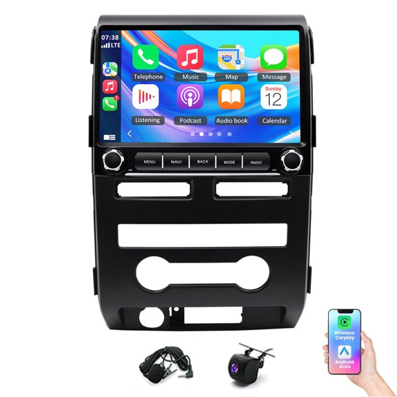 LICHENGTAI 10" Car Stereo for Ford F150 2009-2012 Android 14 2+32GB Quad Core Head Unit with SWC WiFi Bluetooth DSP FM RDS GPS AHD Camera Mic with CarPlay Android Auto