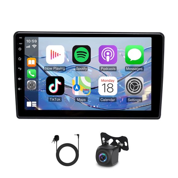 LICHENGTAI 10" Car Stereo for Ford Transit Custom 2020-2024 with Wireless CarPlay & Android Auto 2+64G Dash Navi 1080P AHD Camera Bluetooth WiFi Matte Black High-End Trim