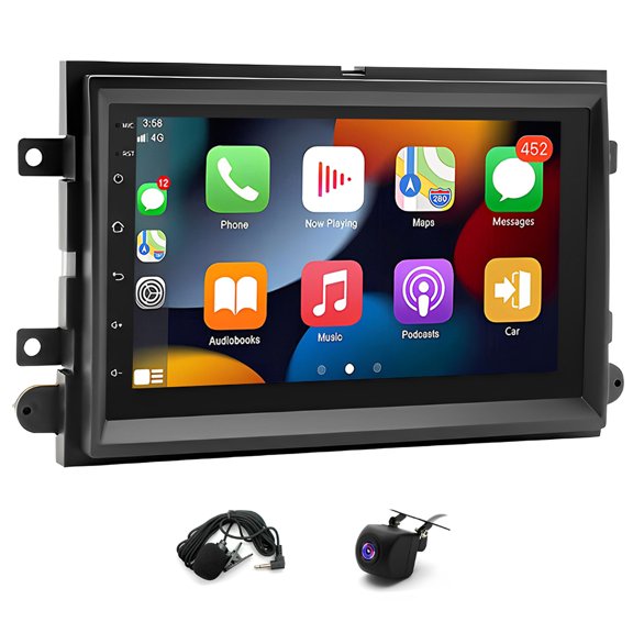 LICHENGTAI 2+64G Car Stereo for Ford F150 2004-2008 F250 2006-2014 with Wireless Carplay Android Auto 7" Touch Screen Support GPS WiFi Bluetooth SWC FM/RDS