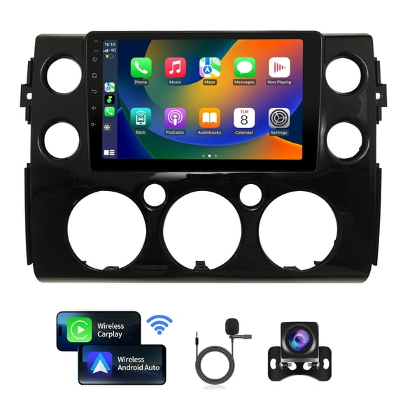 LICHENGTAI 2+64G Car Stereo for Toyota FJ Cruiser 2006-2020 with Wireless Carplay Android Auto 9" Touch Screen Support GPS WiFi Bluetooth SWC FM/RDS