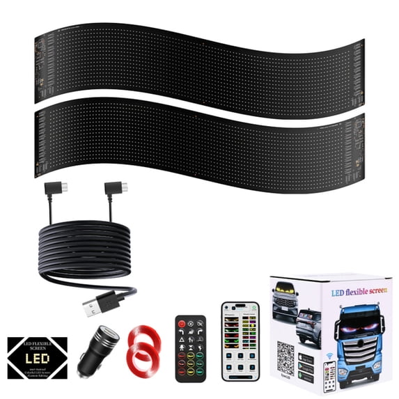 LICHENGTAI 2PCS LED Flexible Screen for Trucks Vans PU+FPCB DIY Remote Control Waterproof Energy Efficient