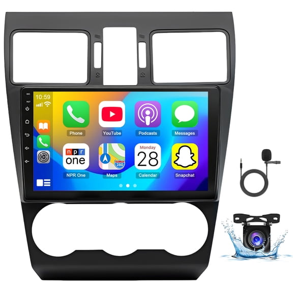 LICHENGTAI 4+64G Car Stereo for Subaru Forester/WRX/Impreza 2013-2015 with Wireless Carplay Android Auto 9" Touch Screen Support GPS WiFi Bluetooth