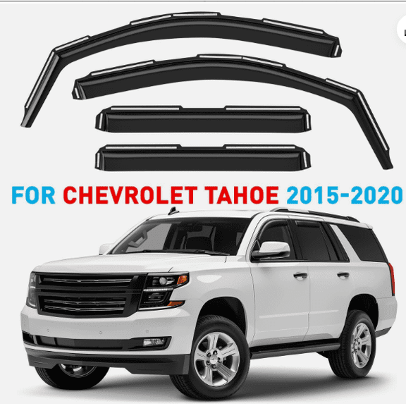 LICHENGTAI 4Pcs Wind Deflectors for Chevrolet Tahoe 2015-2020 Reinforced Acrylic Rain Shield Sun Protection Self-Adhesive