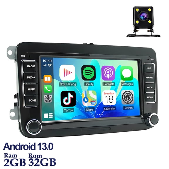 LICHENGTAI 7" Car Stereo Radio Android 13 for Volkswagen Tiguan Gen1 2010-2015 IPS Touchscreen RDS GPS with Android Auto and CarPlay 2GB+32GB Bluetooth Wi-Fi