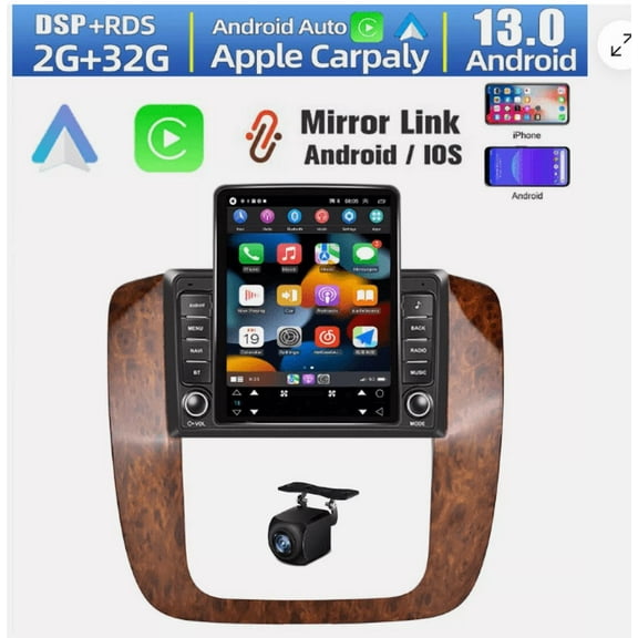 LICHENGTAI 9.7" Car Stereo 4GB+64GB Android 14 Carplay Android Auto GPS Split Screen AHD Camera Fits for GMC 2006-2014