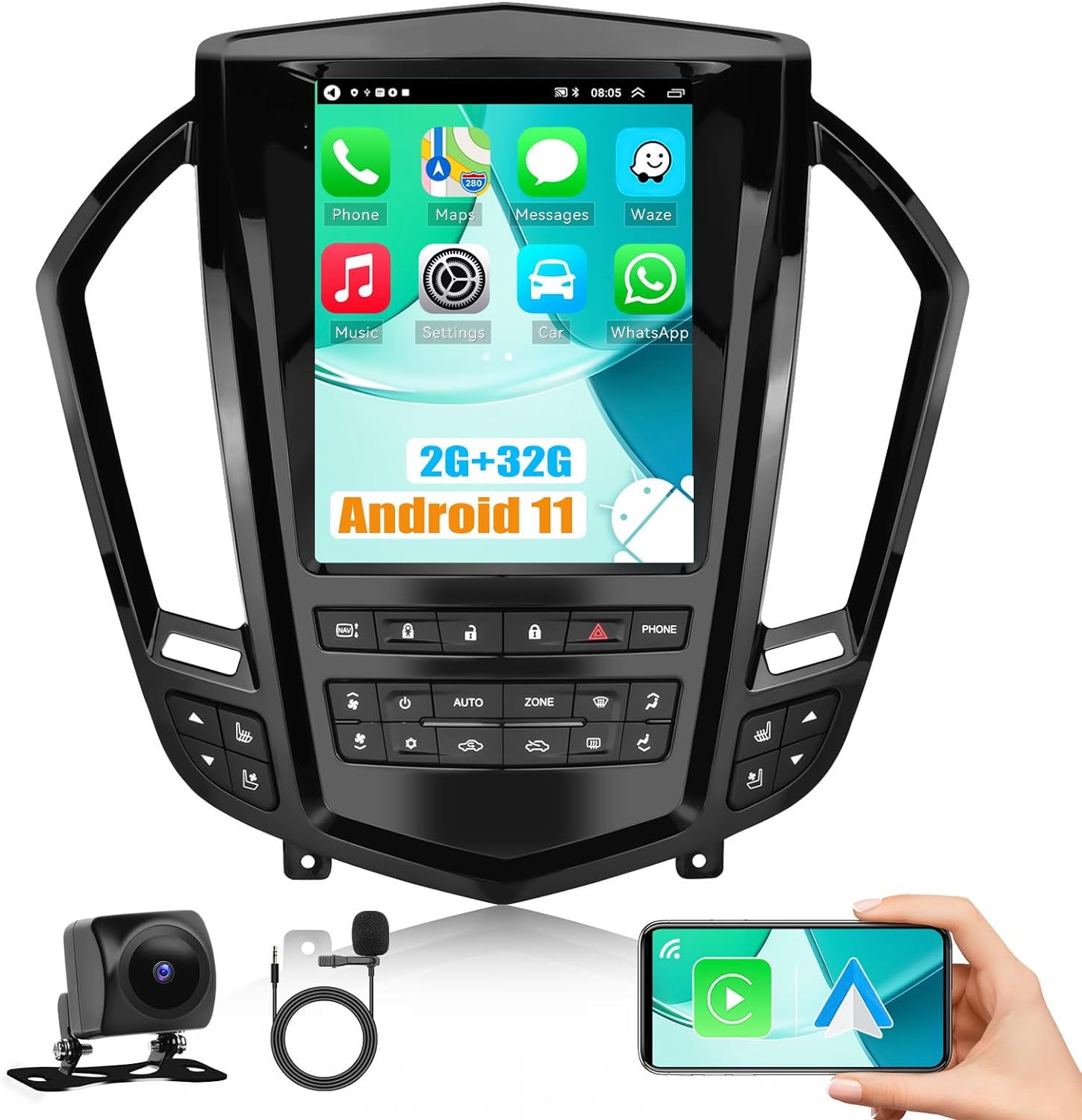 LICHENGTAI Android 11 Car Stereo Fit for Cadillac SRX 20092012 with