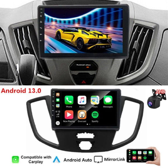 LICHENGTAI Android 12 Car Stereo Fit for Ford Transit Custom 2013-2019, 9" Screen Multimedia Player with Carplay Auto BT Navigation GPS WiFi FM RDS SWC+AHD Camera, 2+32G