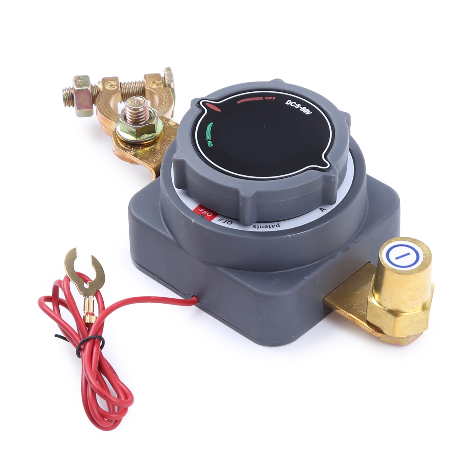 LICHENGTAI Battery Disconnect Switch DC 5-80V With LED Voltage Display for Marine Car Truck RV Nylon Copper Durable