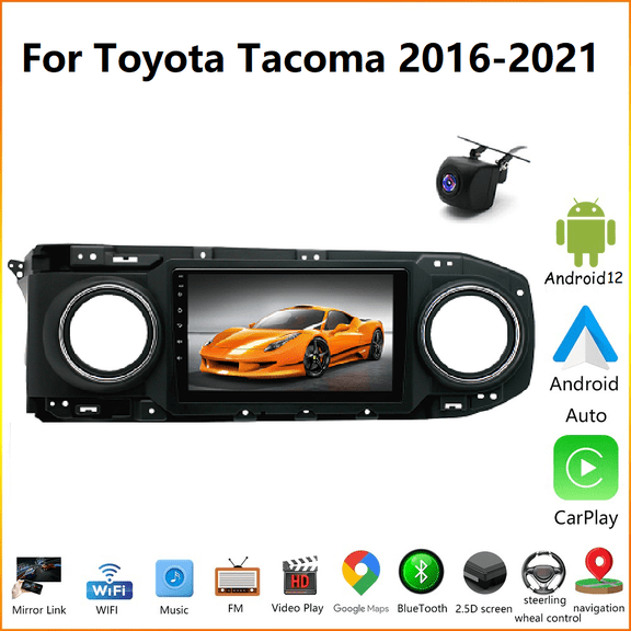 LICHENGTAI Car Radio Stereo Fits 2016-2021 Toyota Tacuma AM FM RDS Radio Android 13 GPS Navigation Stereo 9" - With Carplay and Android Auto 2+32GB + AHD Camera+Mic