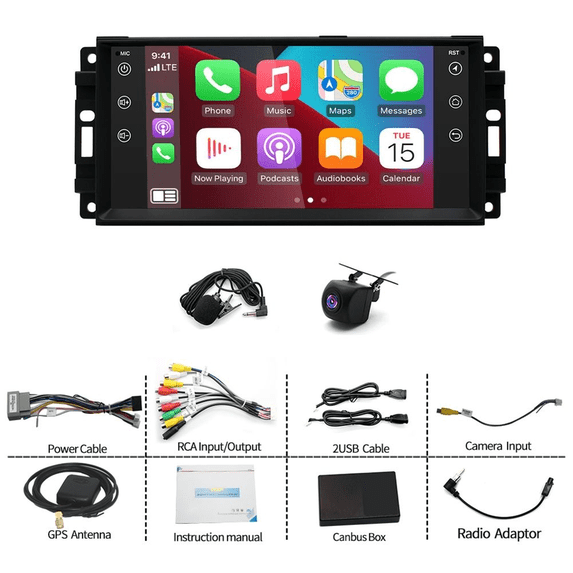LICHENGTAI Car Stereo 2+64G for Chrysler 200 2011-2014 with Carplay and Android Auto 7" Touchscreen Car Radio Support SWC WiFi Bluetooth Split Screen Quad Core GPS Navi