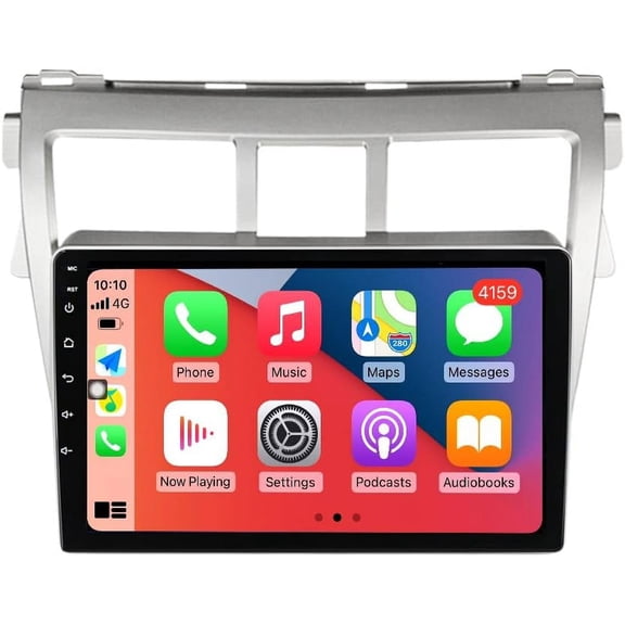 LICHENGTAI Car Stereo for Toyota Vios Yaris 2007-2012 with Wireless Carplay Android Auto, 9-inch Touch Screen Car Audio Radio Support SWC, Bluetooth, Wifi, AHD Camera, 2+32G