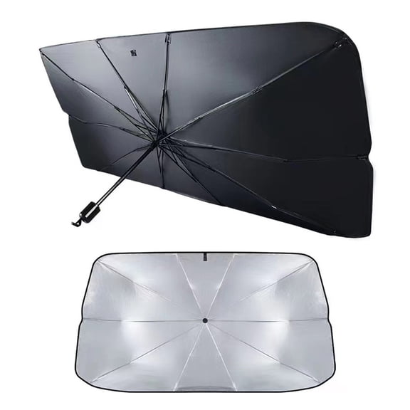 LICHENGTAI Car Windshield Sunshade Umbrella Aluminum Foil Foldable Heat Insulation Portable for Mid-Sized Compact Mini Cars