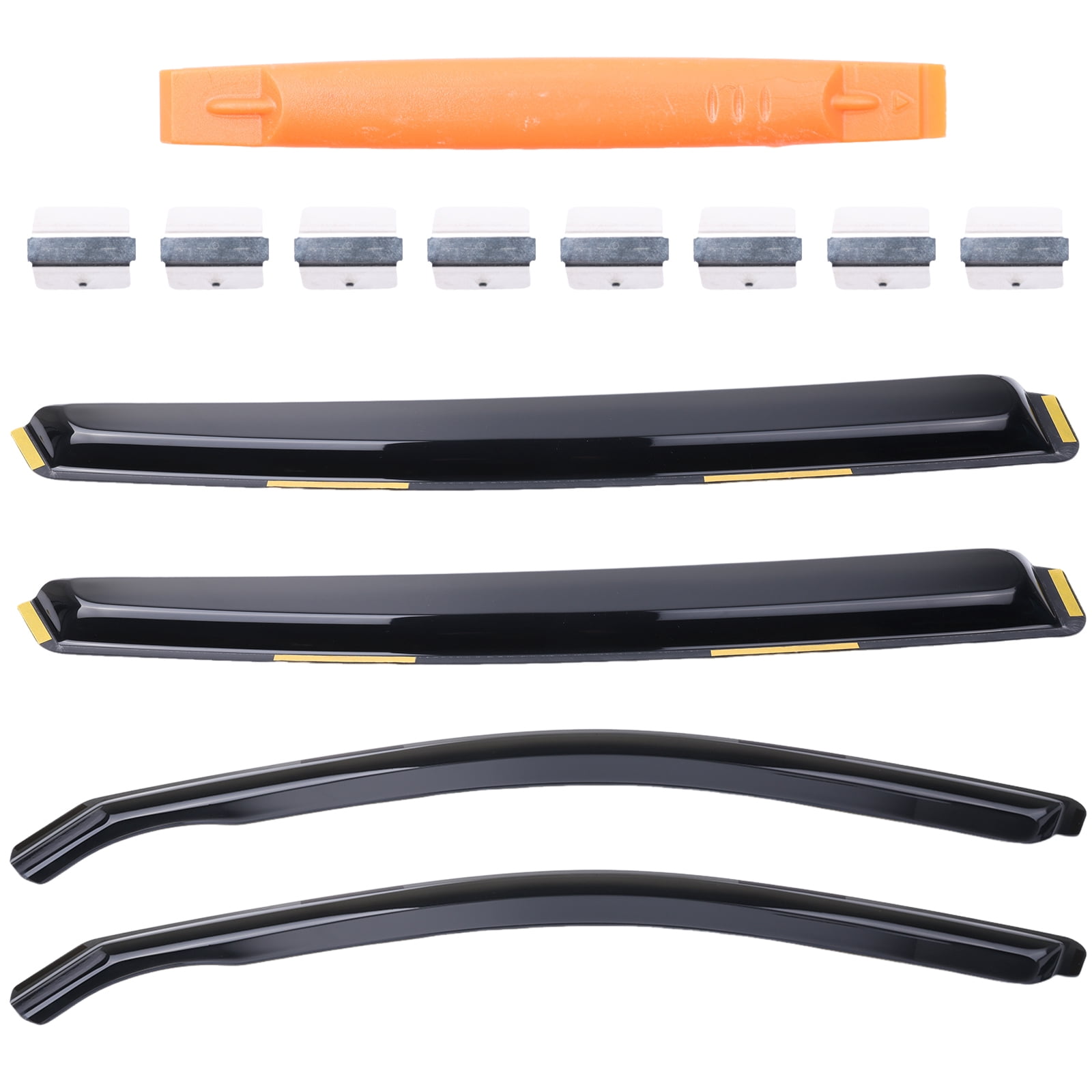LICHENGTAI Window Deflectors Rain Guards for Honda Civic Hatchback 4PCS Polycarbonate Black In-Channel Wind Noise Reduction Rain Proof
