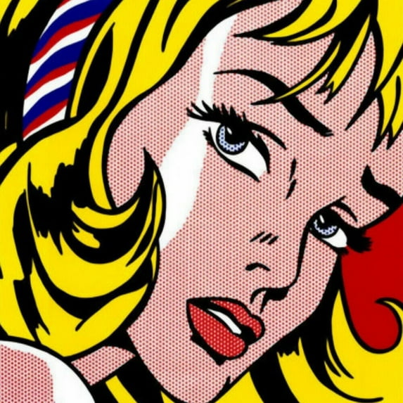 LICHTENSTEIN - Girl With Hair Ribbon- CANVAS OR PRINT WALL ART