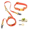 thumbnail image 1 of THE LICKER STORE Luna Small 8FT Adjustable 6-in-1 Waterproof Hands-Free Leash and Collar with LED Flashlight, Bag Dispenser, and Poop Bag Holder, Dark Orange/Light Orange, WLK1004A-5SET, 1 of 7