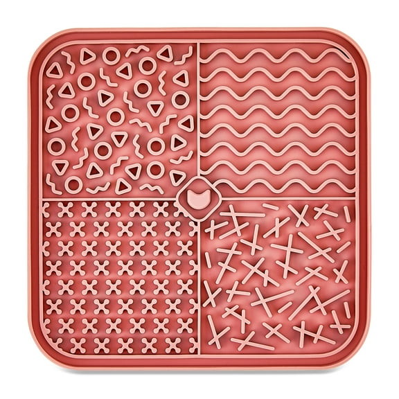 Vibrant Life Silicone Slow Feeder Pet Lick Mat, Rose, 8" x 8"