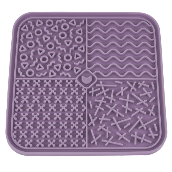 Vibrant Life Silicone Slow Feeder Pet Lick Mat, Purple, 8" x 8"