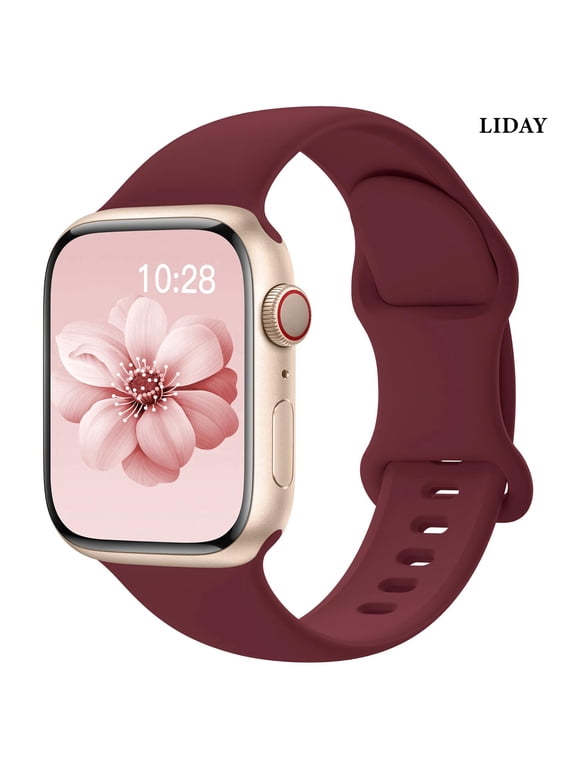 Silicone Band Compatible with Apple Watch Bands 40mm 38mm 41mm 44mm 45mm 42mm 49mm Women Men,Soft Wristband Waterproof Replacement Sport Strap for iWatch Bands Series 9 8 7 6 5 4 3 2 1 SE Ultra