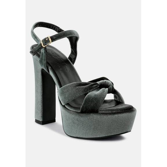 LIDDEL Grey Platform Heel Sandals