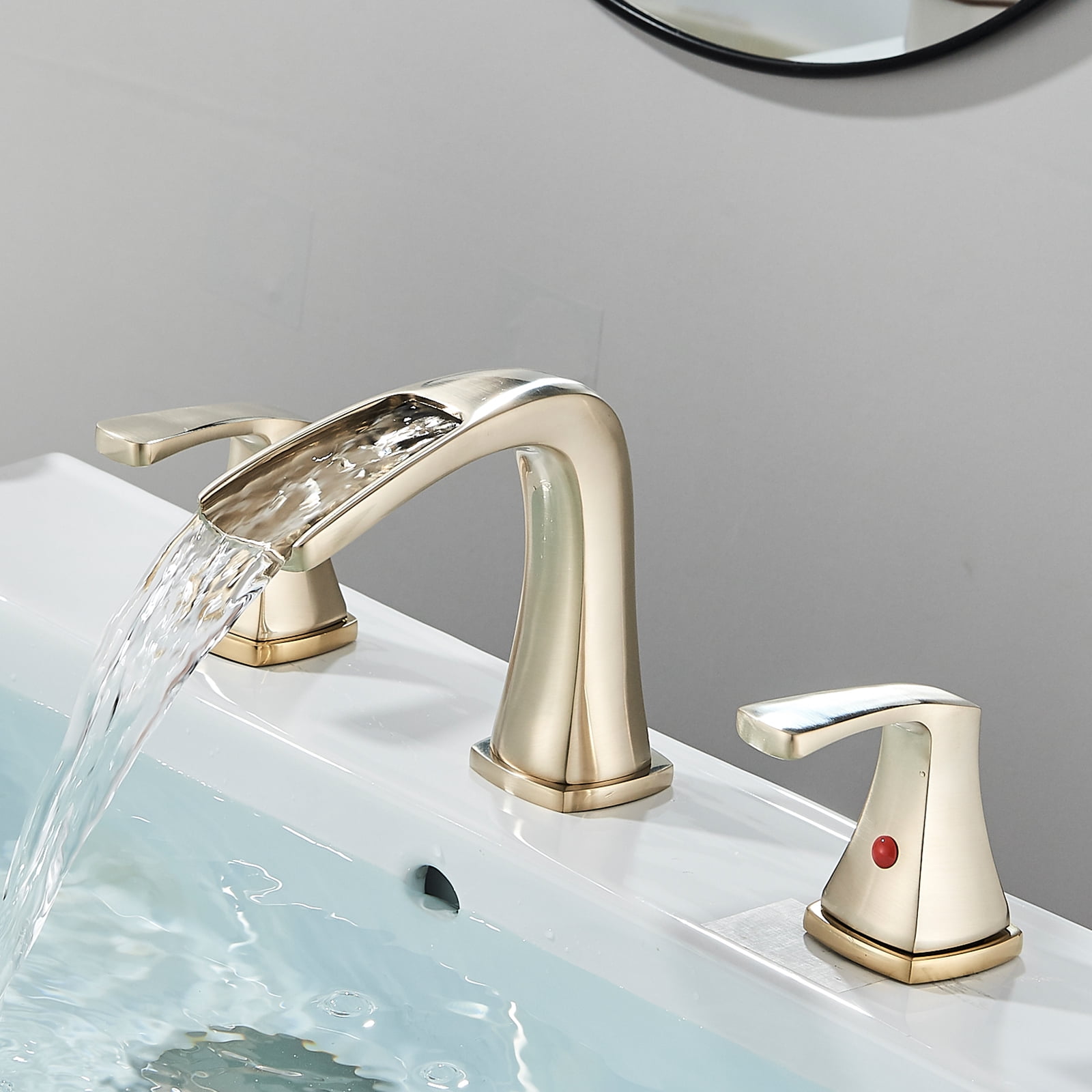 LIDNGLN Center Widespread Modern Bathroom Faucet - Elegant 3 Hole ...