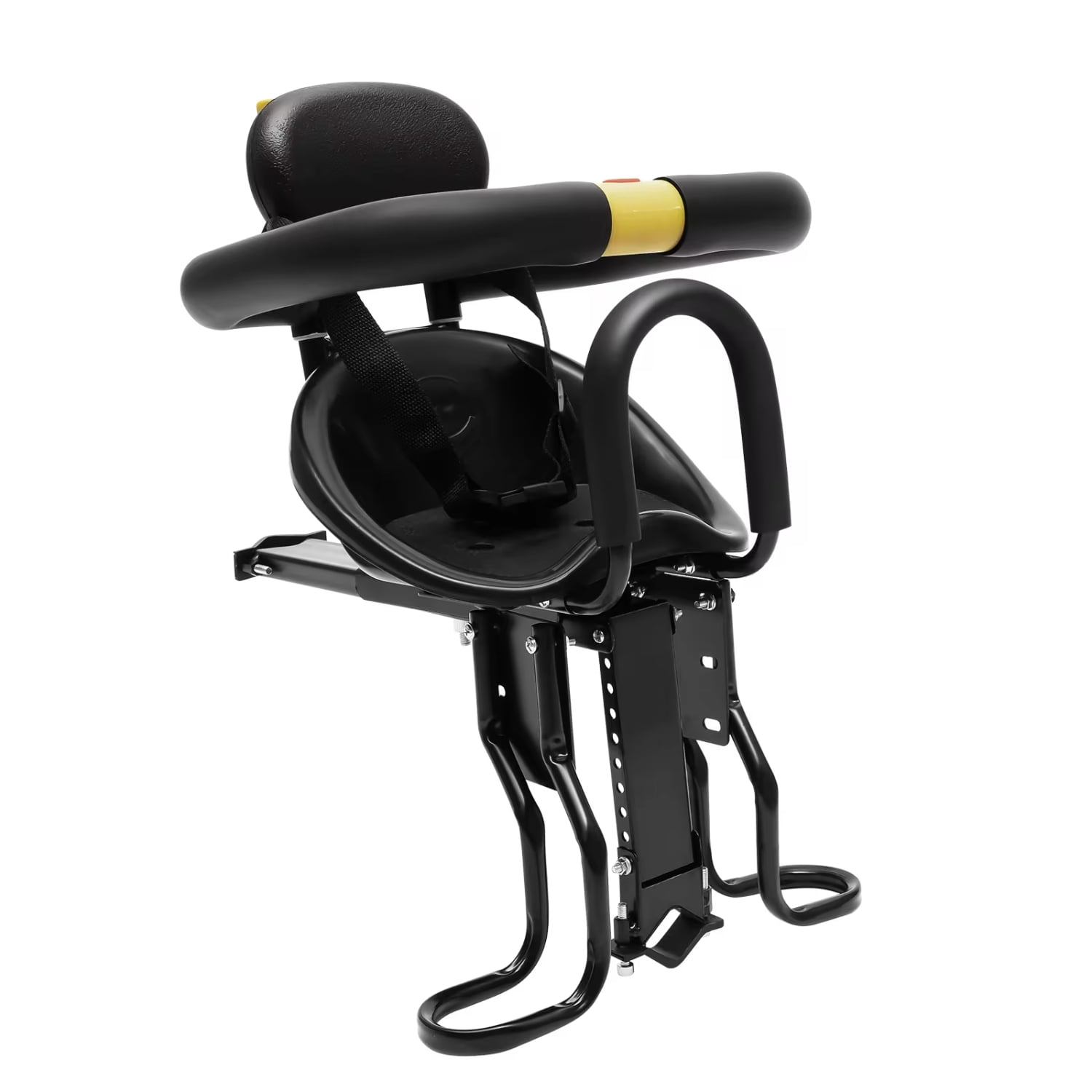 LIDNGLN Iron Front Mounted Children Safety Bike Seat with Foot Pedals Rest for 8 Months-6 Years Old Baby  Secure and Reliable Bike Seat for Young Cyclists