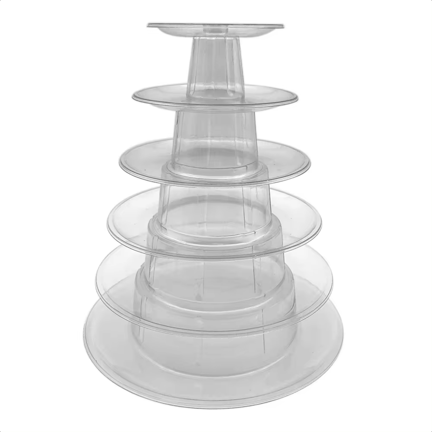LIDNGLN Transparent Plastic Macaron Tower Stand - Elegant 6 Tiers Round Cake Display Rack Perfect for Desserts  Cupcakes  and Party Treats