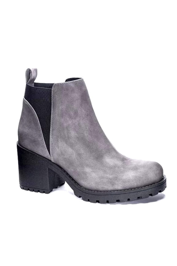 LIDO Women's Booties Block Heel Lug Sole Ankle Boots