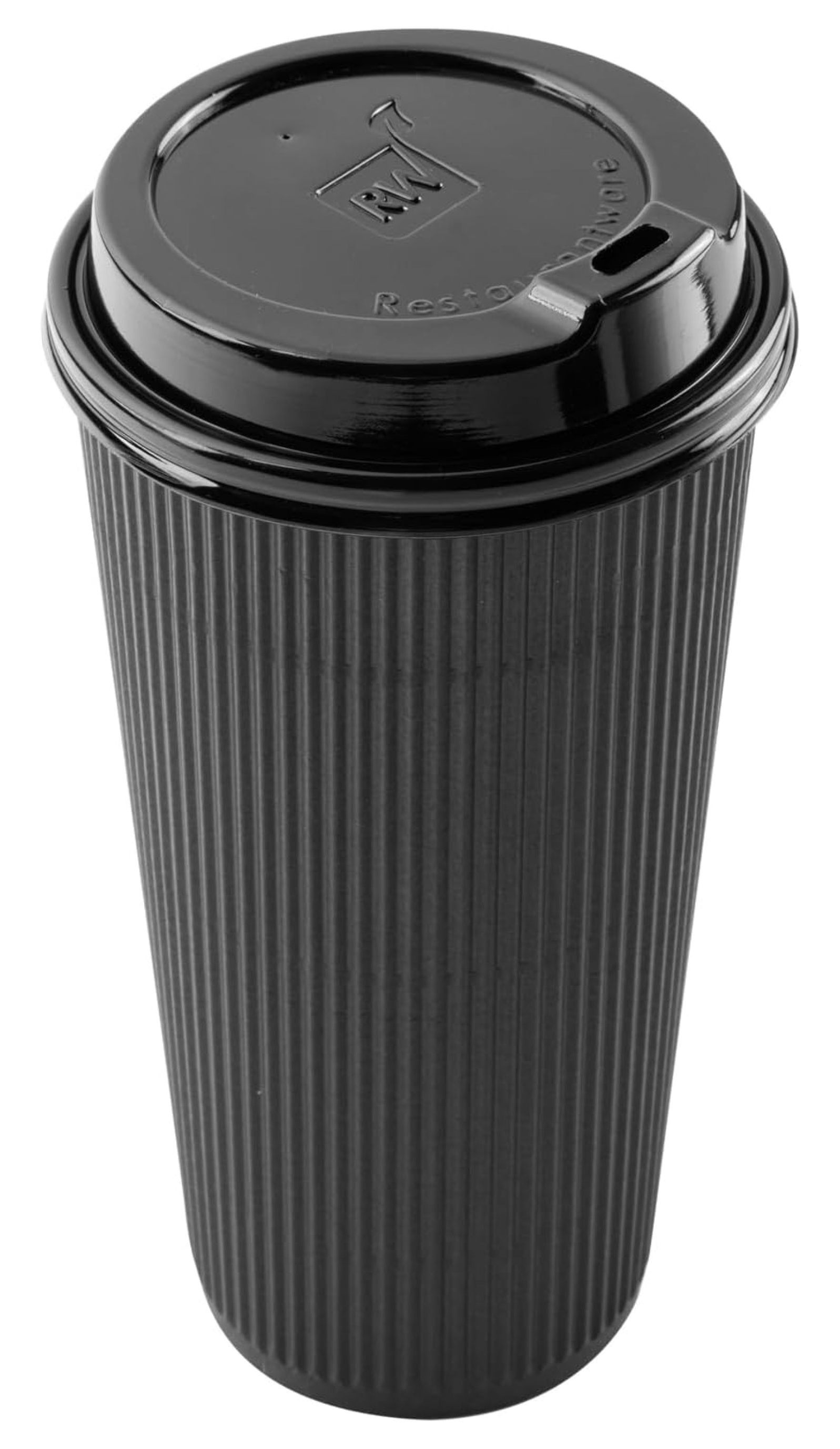 LIDS 500CT Disposable Black Lid for Coffee and Tea Cups Fits 8, 12