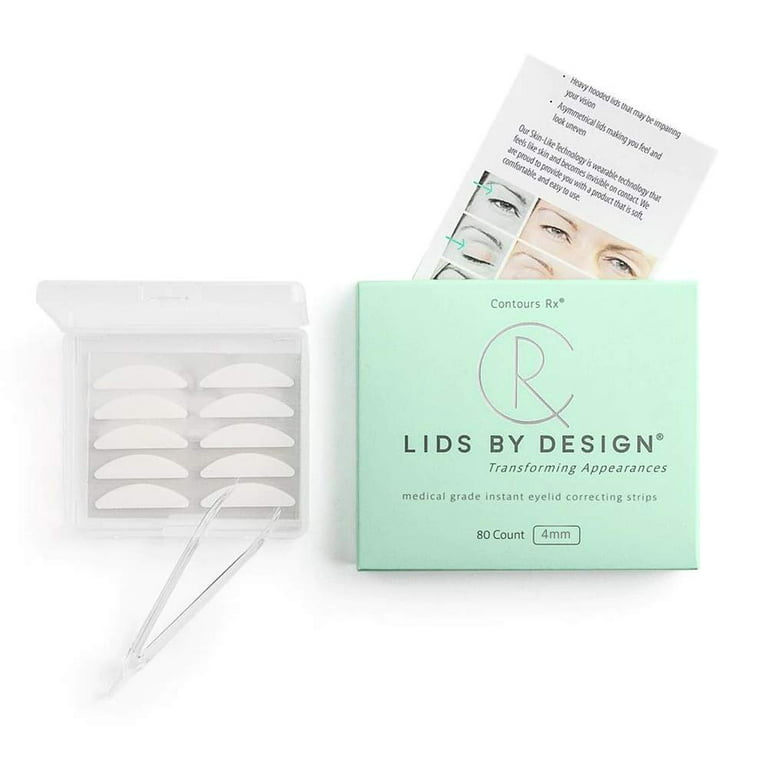 LIDS BY DESIGN (4mm) Eyelid Correcting Strips Heavy Hooded, Droopy Lids for  Slight Lift, 80 count 4mm (80 Count)