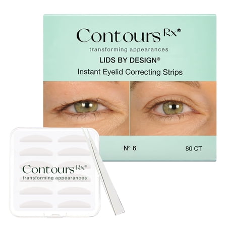 Contours Rx Lids by Design – N°6 Transparent Instant Eyelid Lift Strips for Casual Mild to Moderate Hooded Lids – Medical-Grade, Anti-Aging Eyelid Tape – 80 Count