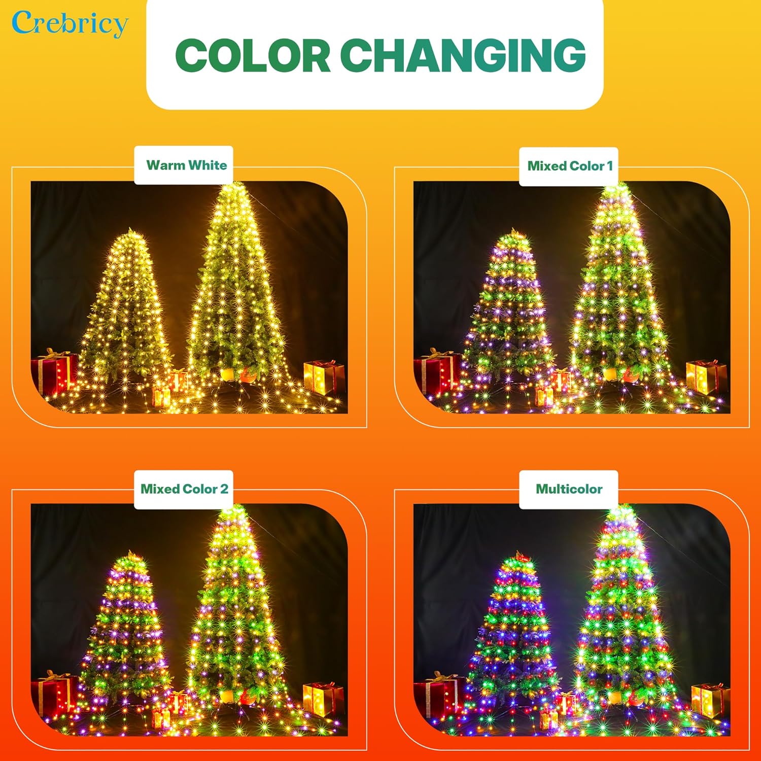 LIDUI-30+ Modes Ring Christmas Tree Lights Indoor Outdoor - 7.5Ft x 12 ...