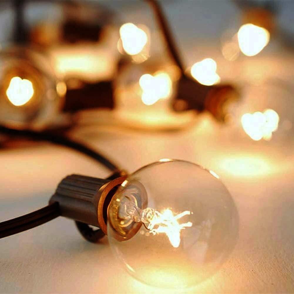 LIDUI-50Ft Outdoor Patio String Lights, G40 Clear String Lights with 53 ...