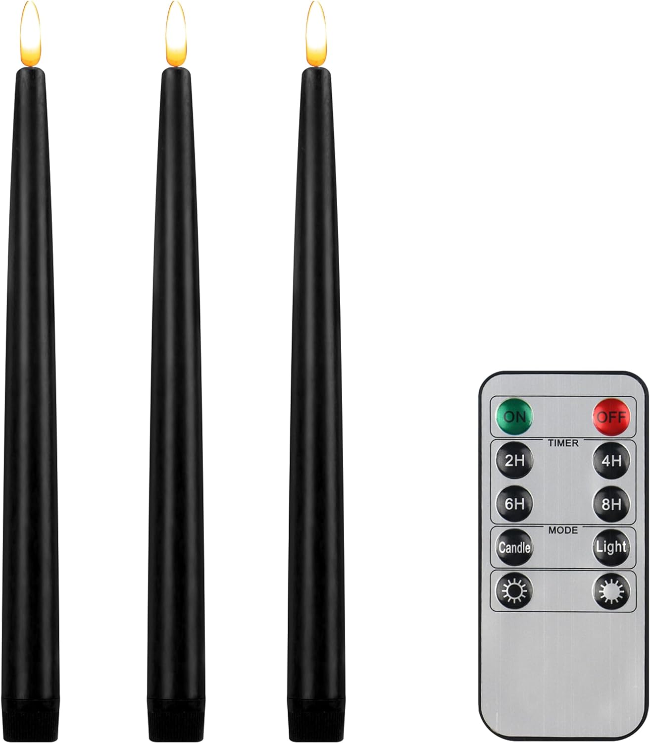 LIDUI-Flameless Taper Candles with 10-Key Remote, Battery Operated Led ...