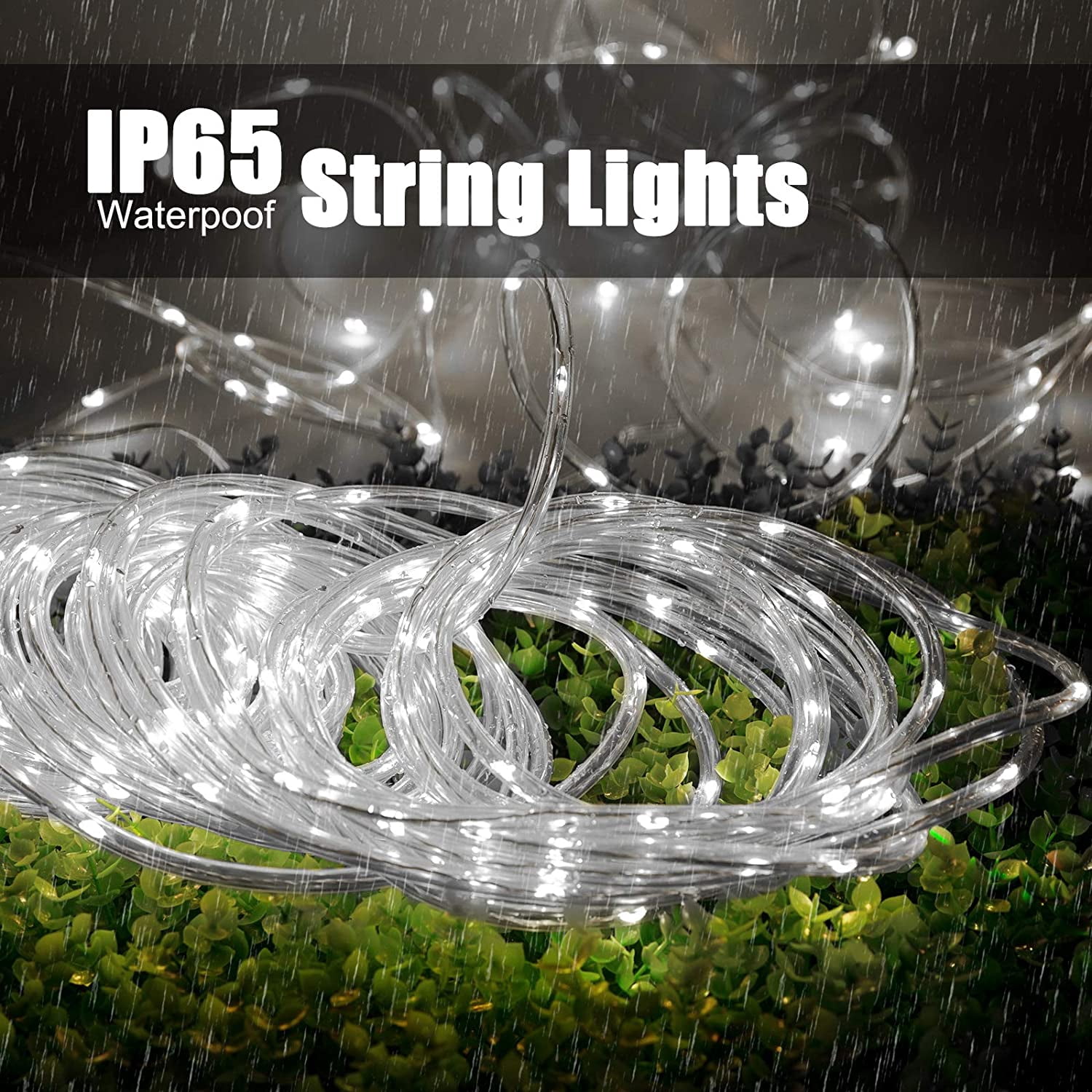 LIDUI-Solar Rope String Lights Outdoor 72Ft 200 Led Waterproof Solar ...