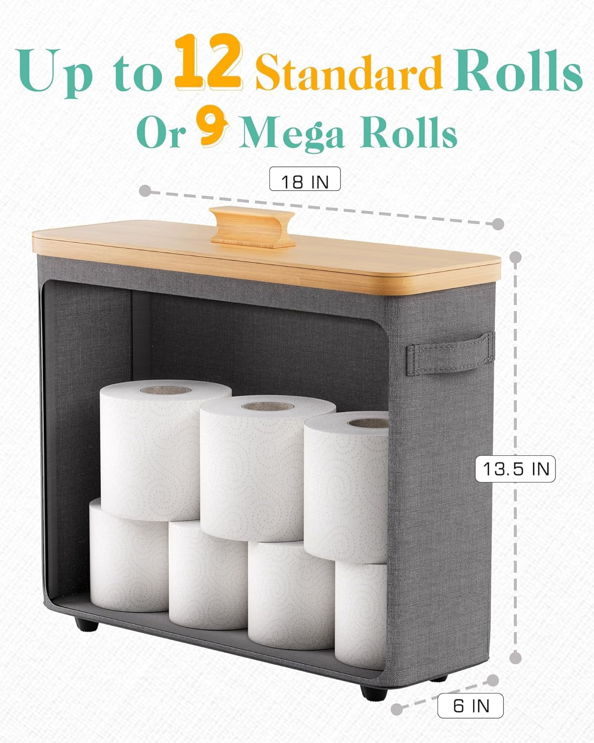 LIDUI-Toilet Paper Storage Stand, Toilet Paper Basket with Lid for 12 ...