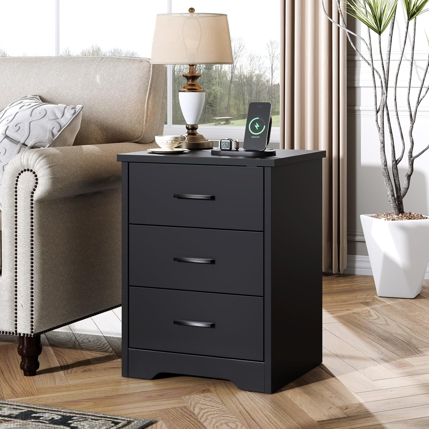 LIDYUK Black Dresser for Bedroom, 3 Drawer Dressers & Chest of Drawers ...