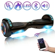LIEAGLE 300W Hoverboard, Bluetooth Hoverboard with LED Lights, 6.5 inch Two Wheel Self Balancing Scooter for Kids, Teens and Adults, Chrome Grey