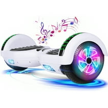 LIEAGLE Bluetooth Hoverboard 6.5" Two-Wheel Self Balancing Electric Scooter 24V 10MPH Hover Board with Lights for Kids Adults White