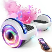 LIEAGLE Bluetooth Hoverboard 6.5 Two-Wheel Self Balancing Electric Scooter 24V 10MPH Hover Board with Lights for Kids Adults White