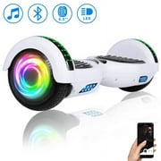 LIEAGLE Bluetooth Hoverboard with LED Lights 6.5'' Self Balancing 2 Wheel Hoverboard, White