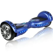 LIEAGLE Electric Hoverboard 6.5" Dual Motors Two-Wheel Smart Self Balancing Scooter with Bluetooth Speaker and LED Lights, Top 6.2 MPH, Cyclone Motor Blue
