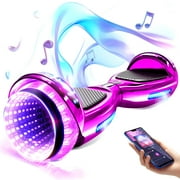 LIEAGLE Hoverboard, 6.5 inch Bluetooth Hoverboard Self Balancing Two Wheel Scooter with LED Lights for Kids, Teens and Adults, Chrome Purple