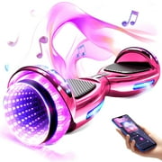 LIEAGLE Hoverboard, 6.5 inch Smart Hoverboard Self Balancing Two Wheel Scooter with LED Lights for Kids, Teens and Adults, Chrome Pink